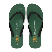 Thumbnail for University of Illinois Willard Airport (CMI) Slippers & Flip Flops - Slippers - Flip Flops - Code - Green