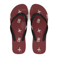 Thumbnail for University of Illinois Willard Airport (CMI) Slippers & Flip Flops - Slippers - Flip Flops - Pattern - Dark Red