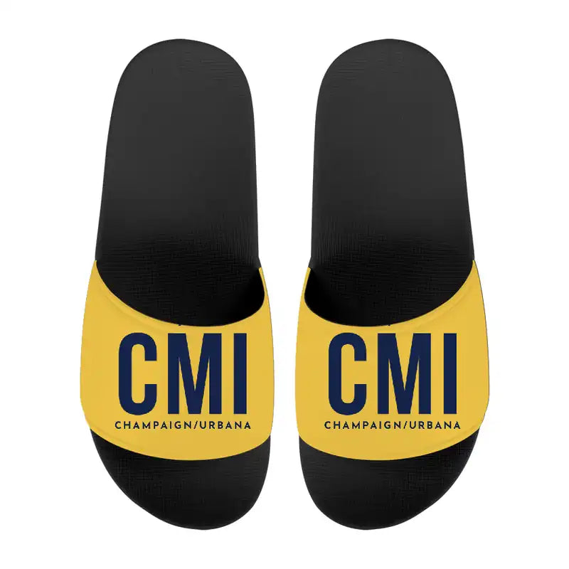 University of Illinois Willard Airport (CMI) Slippers & Flip Flops - Slippers - Sport - Code - Yellow