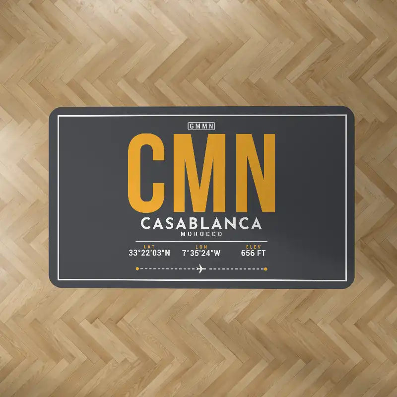 Casablanca Mohammed V International Airport (CMN) Carpets - Carpet Rectangle - ID Tag - Dark Gray V2