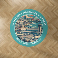 Thumbnail for Casablanca Mohammed V International Airport (CMN) Carpets - Carpet Round - Badge - Turquoise V2