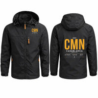 Thumbnail for Casablanca Mohammed V International Airport (CMN) Stylish Jackets - Hooded Windbreaker - Tag - Black