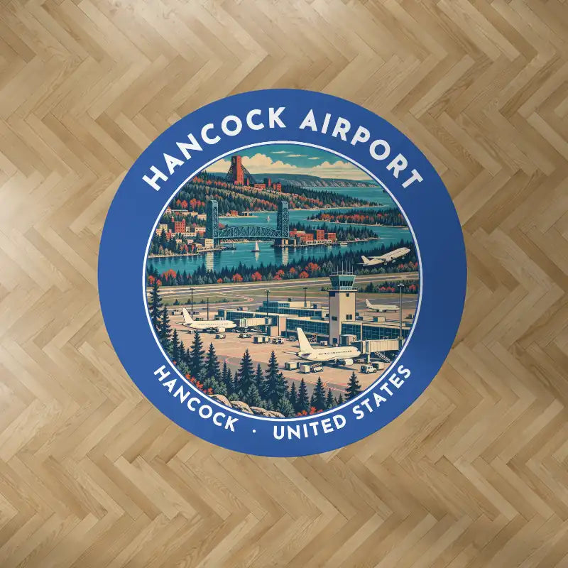 Houghton County Memorial Airport (CMX) Carpets - Carpet Round - Badge - Blue V2
