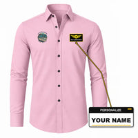 Thumbnail for Houghton County Memorial Airport (CMX) Shirts - Long Sleeve Shirt - Badge - Pink + NAME