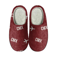 Thumbnail for Houghton County Memorial Airport (CMX) Slippers & Flip Flops - Slippers - Cotton - Pattern - Dark Red