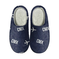 Thumbnail for Houghton County Memorial Airport (CMX) Slippers & Flip Flops - Slippers - Cotton - Pattern - Navy Blue