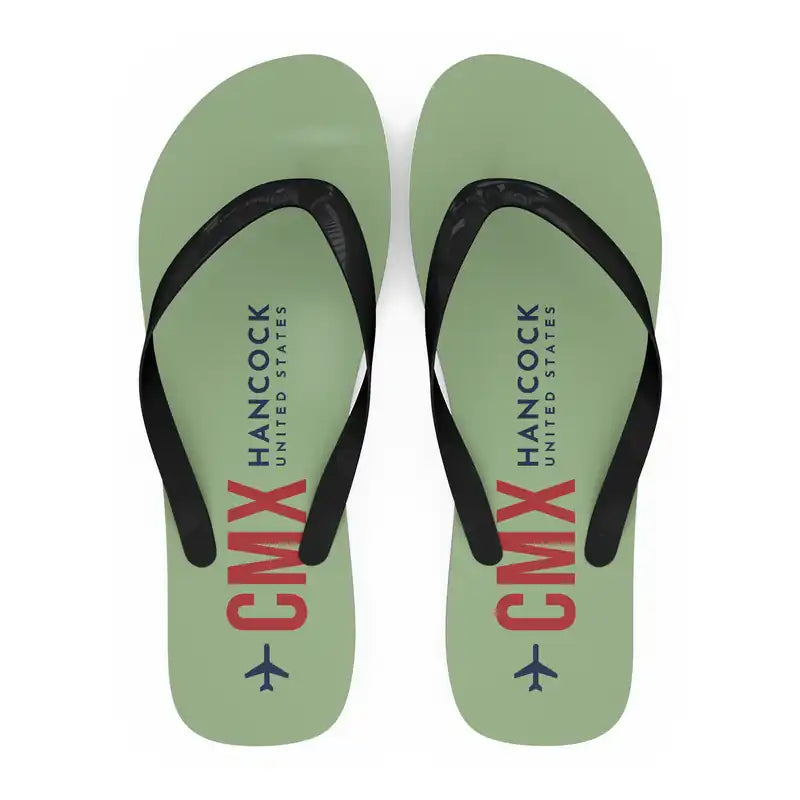 Houghton County Memorial Airport (CMX) Slippers & Flip Flops - Slippers - Flip Flops - Code - Light Green