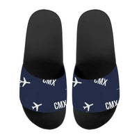Thumbnail for Houghton County Memorial Airport (CMX) Slippers & Flip Flops - Slippers - Sport - Pattern - Navy Blue