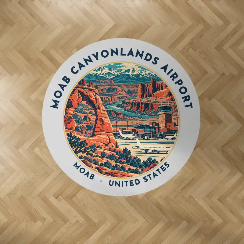 Moab Canyonlands Regional Airport (CNY) Carpets - Carpet Round - Badge - Light Gray V2