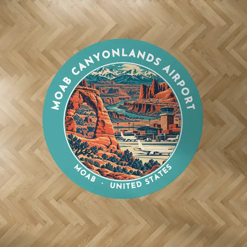 Moab Canyonlands Regional Airport (CNY) Carpets - Carpet Round - Badge - Turquoise V2