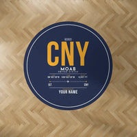Thumbnail for Moab Canyonlands Regional Airport (CNY) Carpets - Carpet Round - ID Tag + Name - Dark Blue V2