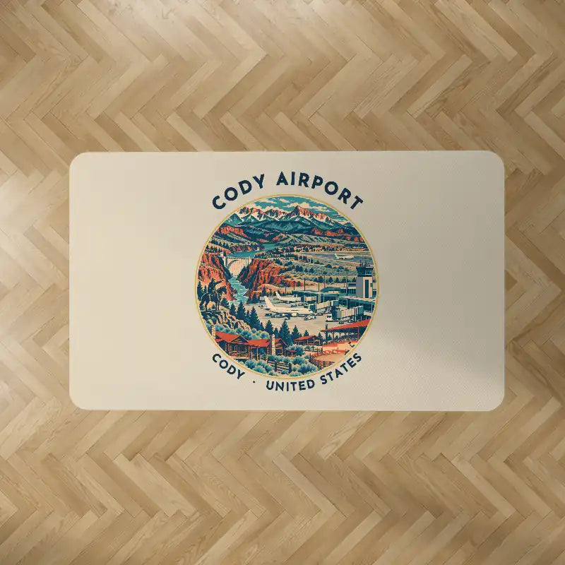 Yellowstone Regional Airport (COD) Carpets - Carpet Rectangle - Badge - Beige V2