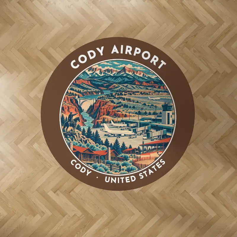 Yellowstone Regional Airport (COD) Carpets - Carpet Round - Badge - Brown V2