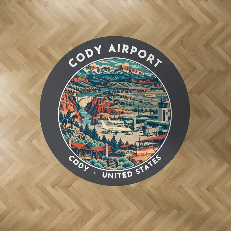 Yellowstone Regional Airport (COD) Carpets - Carpet Round - Badge - Dark Gray V2