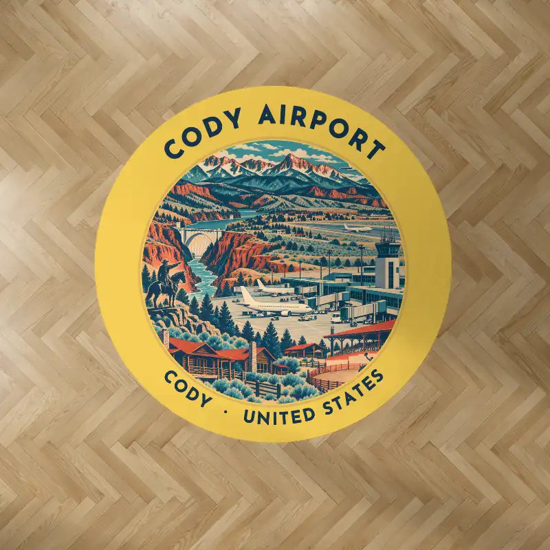 Yellowstone Regional Airport (COD) Carpets - Carpet Round - Badge - Yellow V2