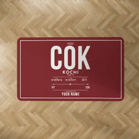Thumbnail for Cochin International Airport Kochi (COK) Carpets - Carpet Rectangle - ID Tag + Name - Dark Red V2