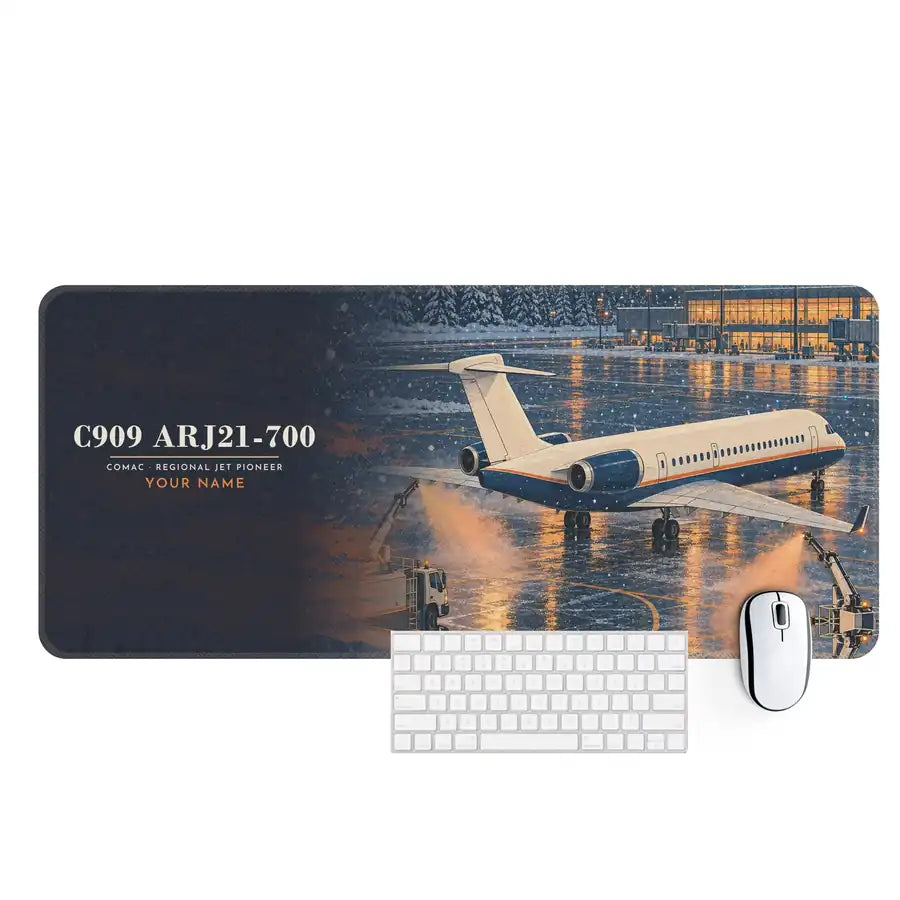 COMAC C909 ARJ21-700 - 3D + Name - Desk Mat - Full Print
