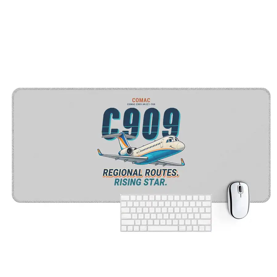 COMAC C909 ARJ21-700 - Cartoon - Desk Mat - Light Gray