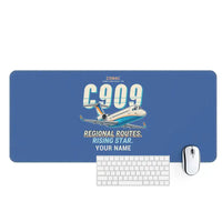 Thumbnail for COMAC C909 ARJ21-700 - Cartoon + Name - Desk Mat - Blue