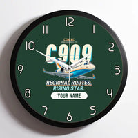 Thumbnail for COMAC C909 ARJ21-700 - Cartoon + Name - Framed - Dark Green