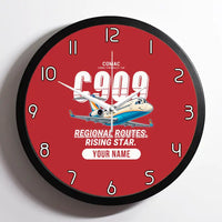 Thumbnail for COMAC C909 ARJ21-700 - Cartoon + Name - Framed - Red