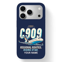 Thumbnail for COMAC C909 ARJ21-700 - Cartoon + Name - MagSafe iPhone 17 Pro - Navy Blue