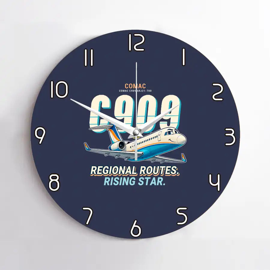 COMAC C909 ARJ21-700 - Cartoon - No Frame - Navy Blue