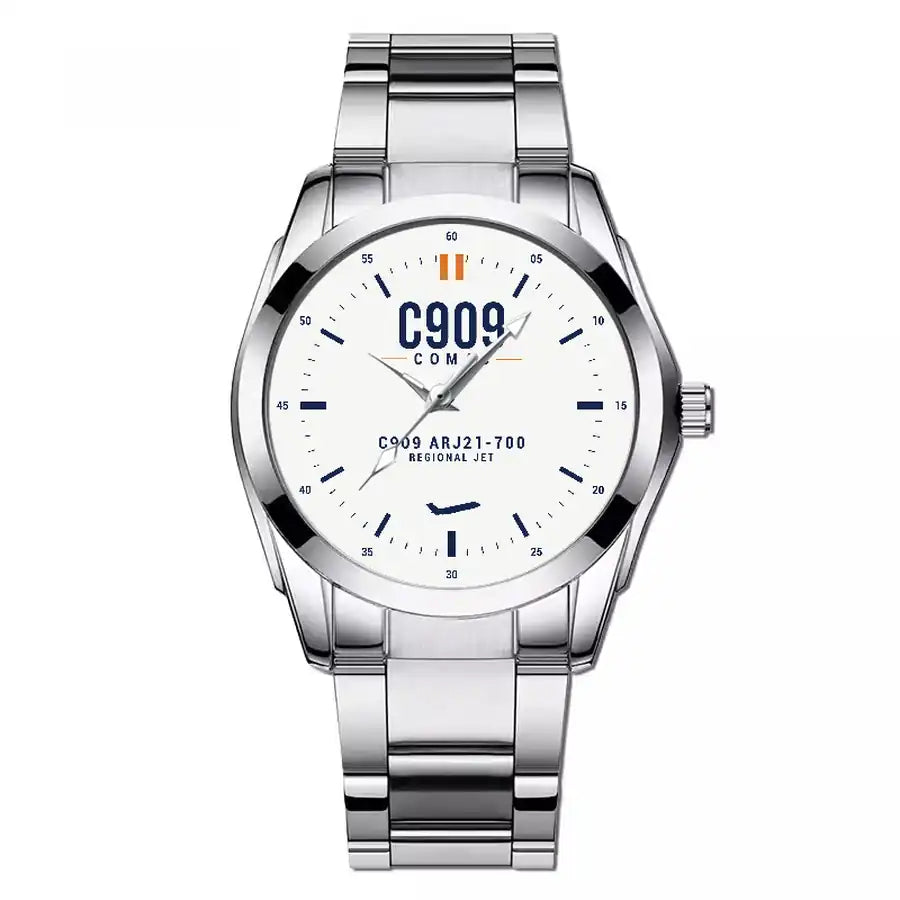 COMAC C909 ARJ21-700 - Classic - White - Stainless Steel Band - For Men