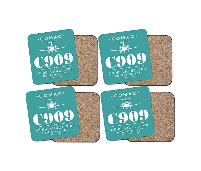 COMAC C909 ARJ21-700 - Heritage - Coaster Set - Turquoise