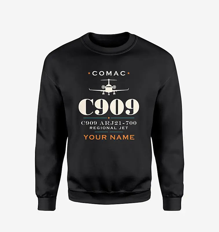 COMAC C909 ARJ21-700 - Heritage + Name - Sweatshirt - Black