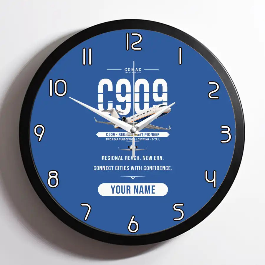 COMAC C909 ARJ21-700 - Original + Name - Framed - Blue