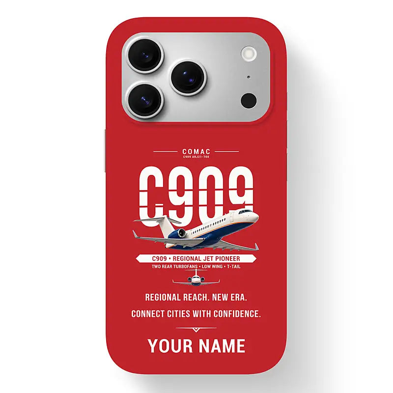 COMAC C909 ARJ21-700 - Original + Name - MagSafe iPhone 17 Pro - Red