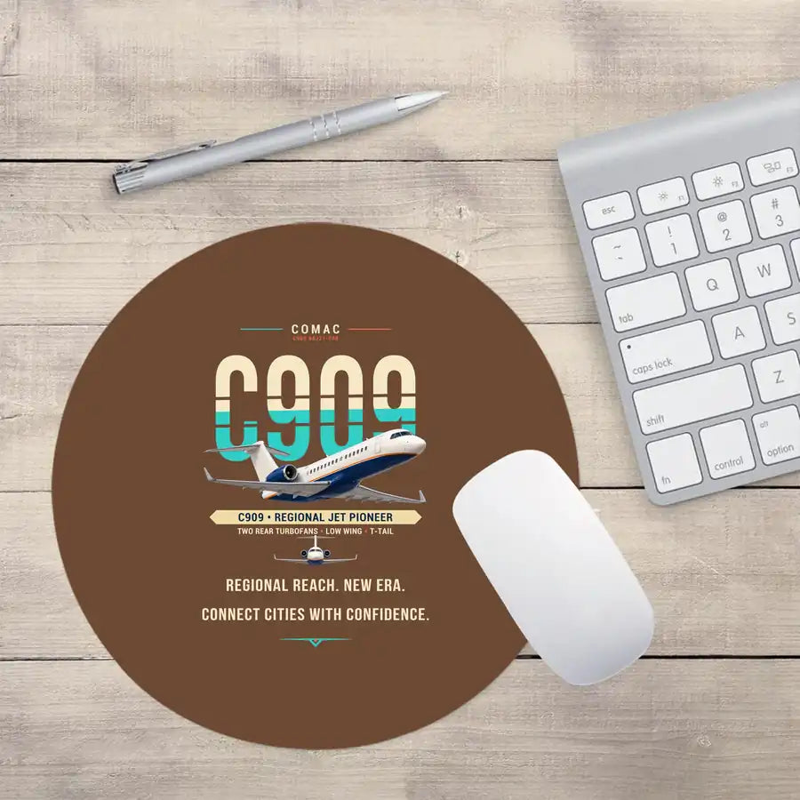 COMAC C909 ARJ21-700 - Original - Round Mouse Pad - Brown