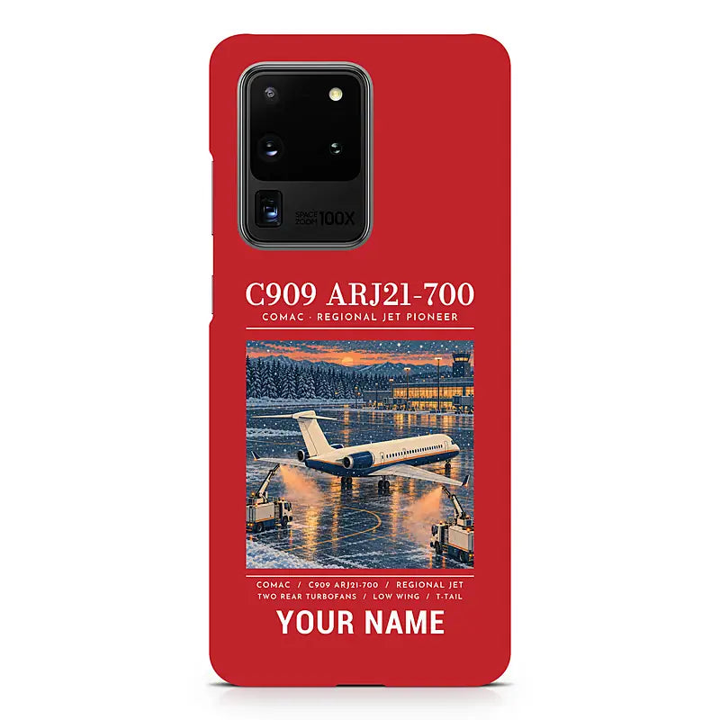 COMAC C909 ARJ21-700 - Poster + Name - Samsung Case - Red