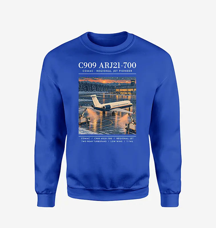 COMAC C909 ARJ21-700 - Poster - Sweatshirt - Blue