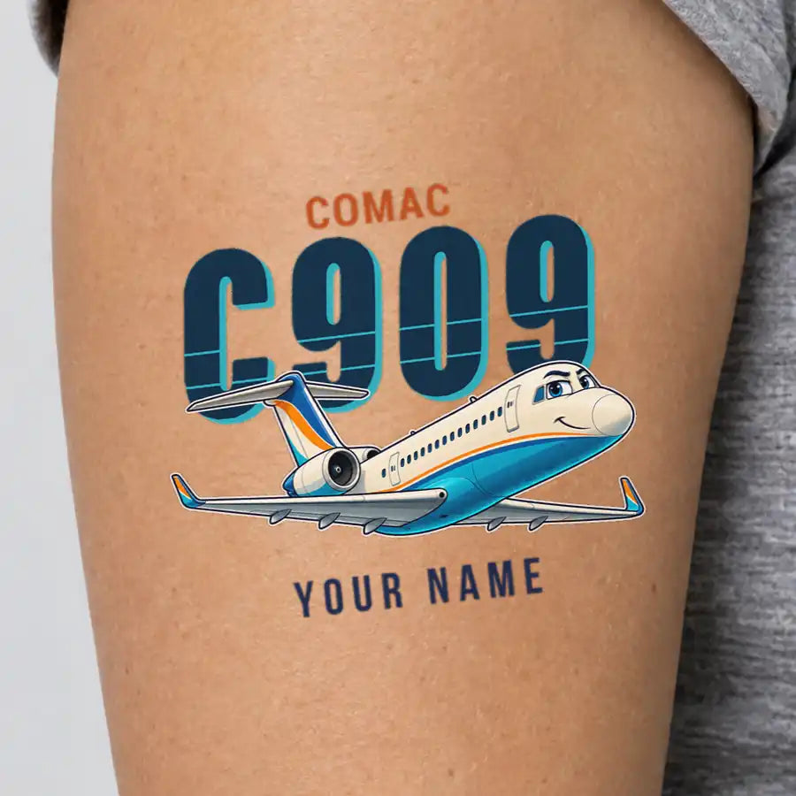 COMAC C909 ARJ21-700 - Tattoo - Cartoon + Name