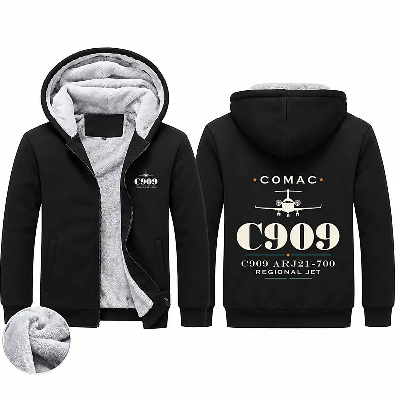 COMAC C909 ARJ21-700 Zipped Sweatshirts - Heritage - Black