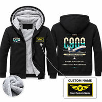 Thumbnail for COMAC C909 ARJ21-700 Zipped Sweatshirts - Original + Name - Black