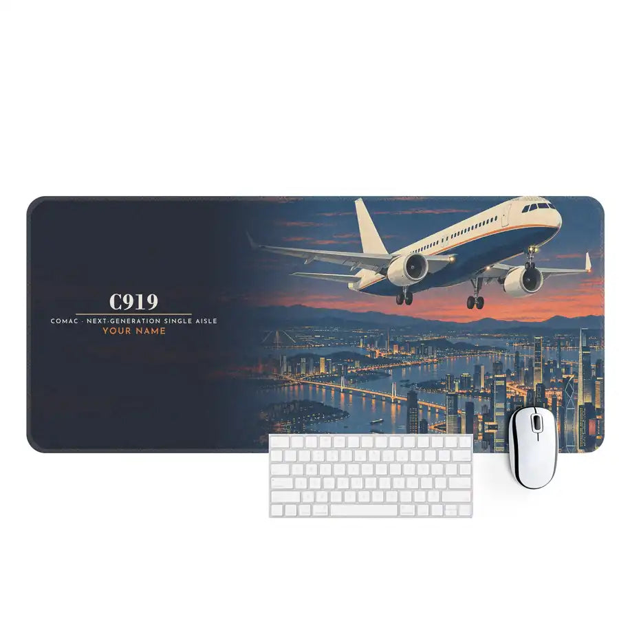 COMAC C919 - 3D + Name - Desk Mat - Full Print