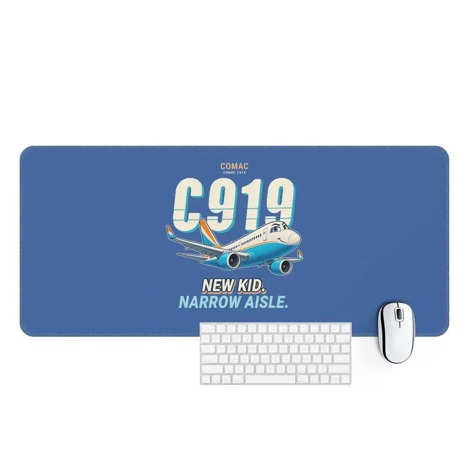 COMAC C919 - Cartoon - Desk Mat - Blue