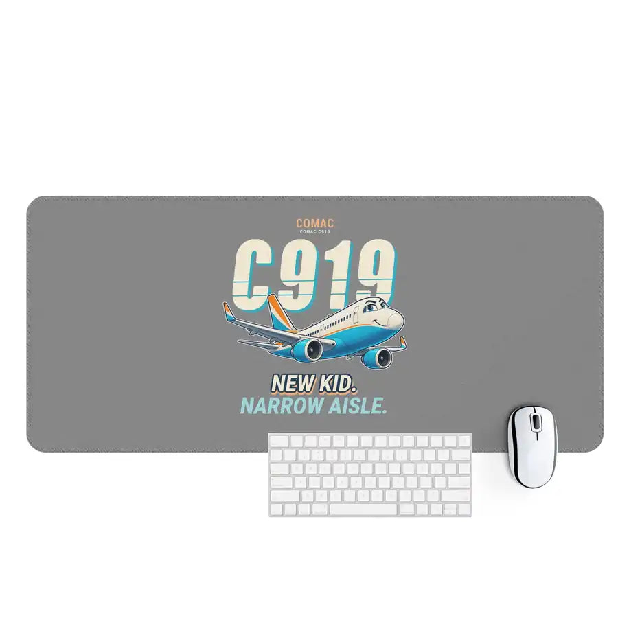 COMAC C919 - Cartoon - Desk Mat - Gray