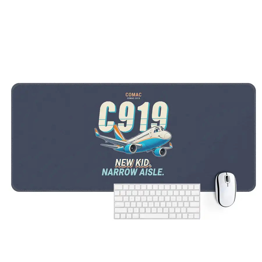 COMAC C919 - Cartoon - Desk Mat - Navy Blue