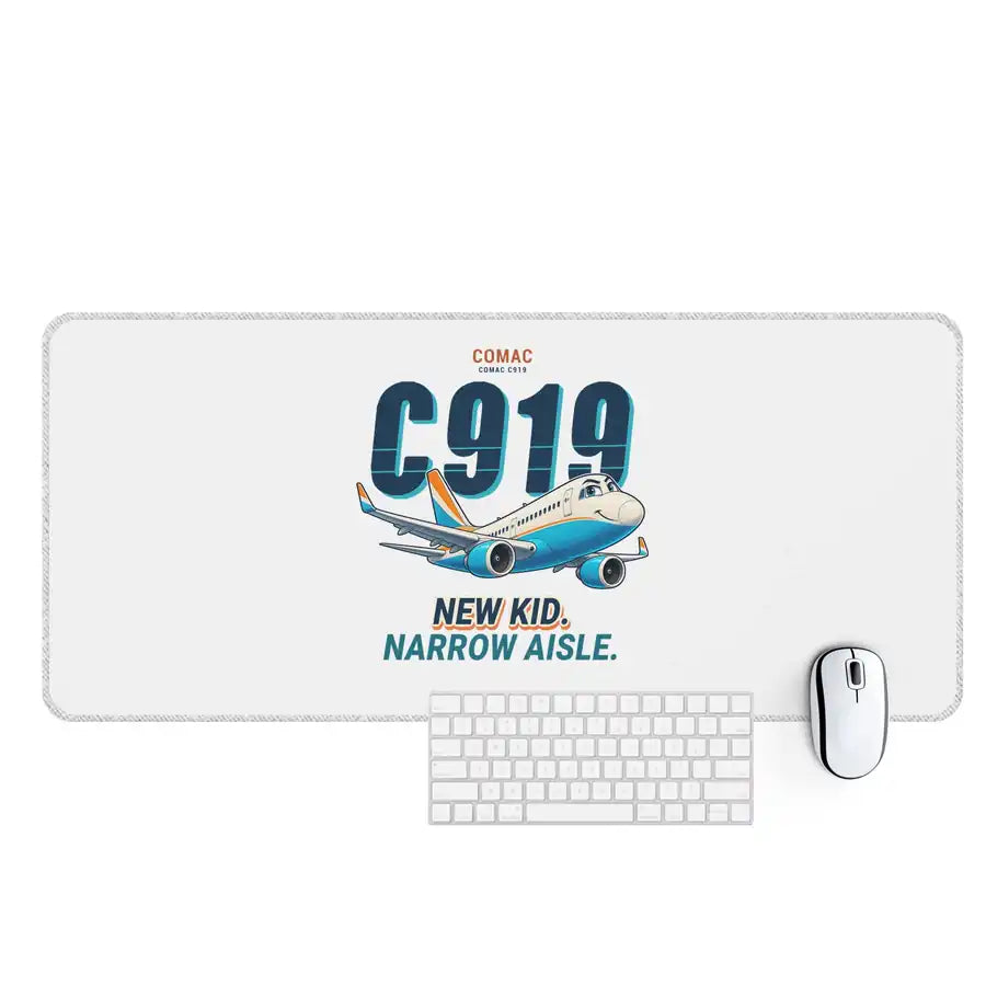 COMAC C919 - Cartoon - Desk Mat - White