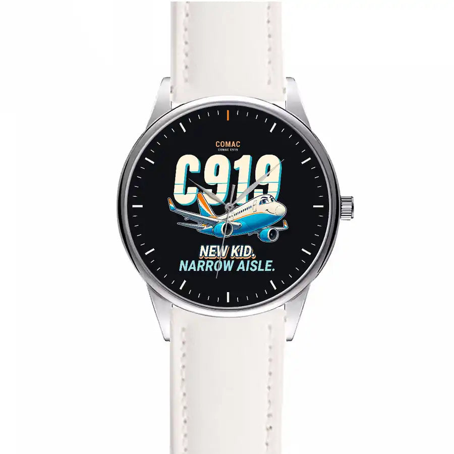 COMAC C919 - Cartoon - Leather Strap - White Leather Strap