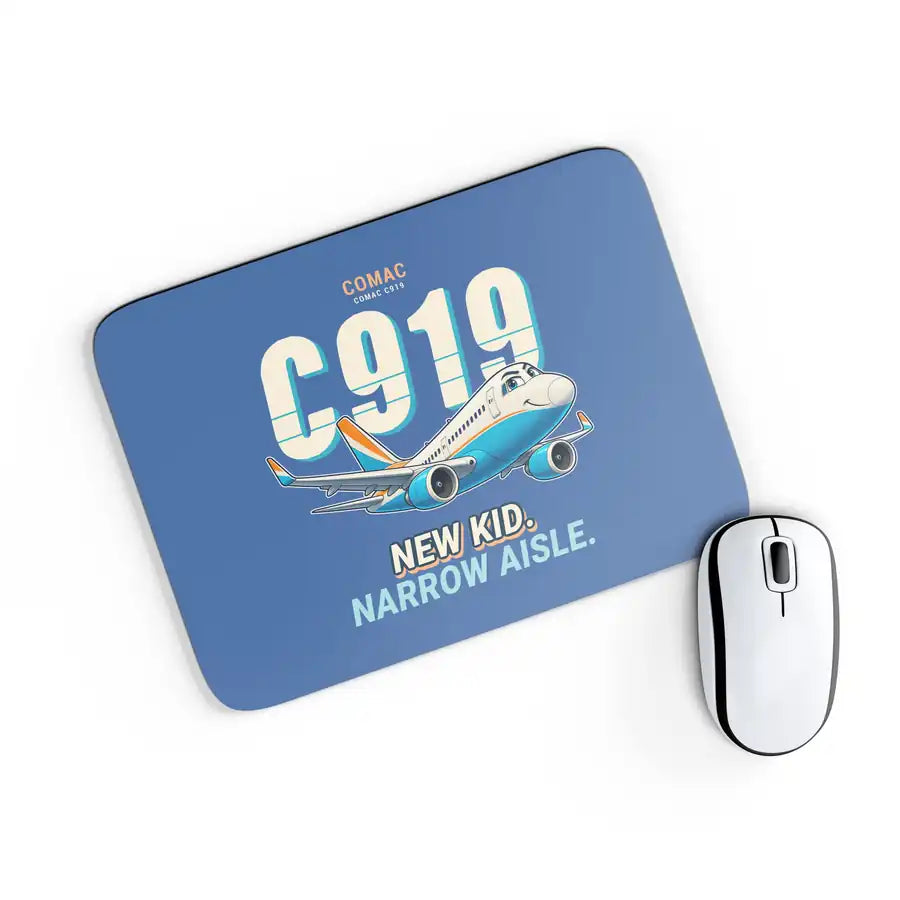 COMAC C919 - Cartoon - Mouse Pad - Blue