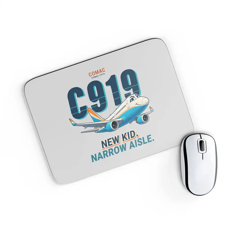 COMAC C919 - Cartoon - Mouse Pad - Light Gray