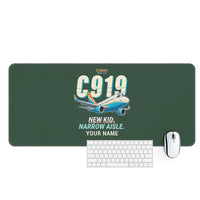 Thumbnail for COMAC C919 - Cartoon + Name - Desk Mat - Dark Green