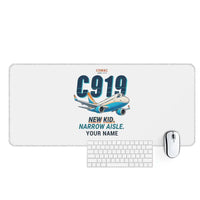 Thumbnail for COMAC C919 - Cartoon + Name - Desk Mat - White