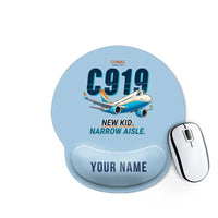 Thumbnail for COMAC C919 - Cartoon + Name - Ergonomic Mouse Pad - Light Blue