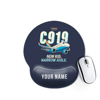 Thumbnail for COMAC C919 - Cartoon + Name - Ergonomic Mouse Pad - Navy Blue